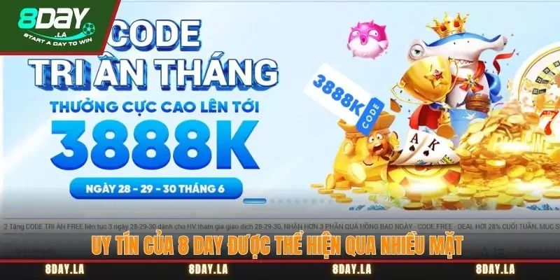 Uy tín của 8 Day được thể hiện qua nhiều mặt Uy tín của 8 Day được thể hiện qua nhiều mặt